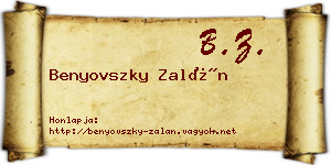Benyovszky Zalán névjegykártya