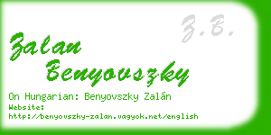 zalan benyovszky business card